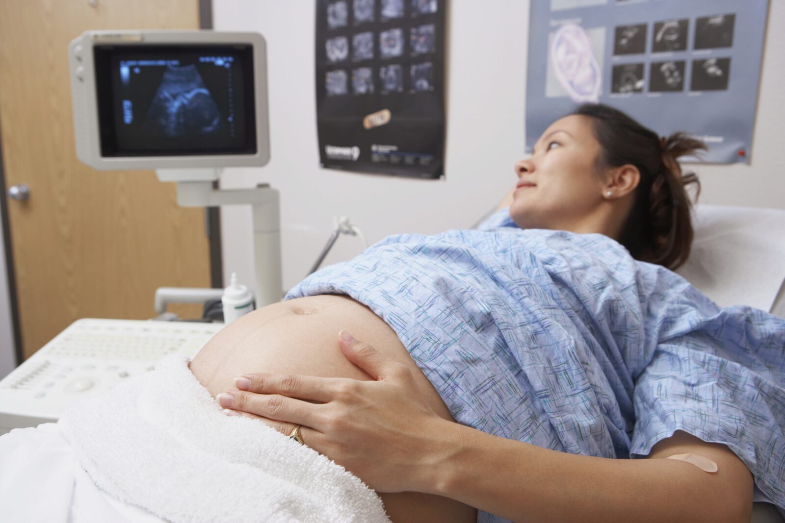 pregnant mother getting ultrasound