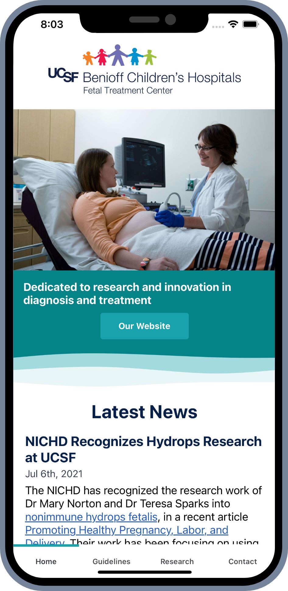 Fetal Treatment Center Mobile App